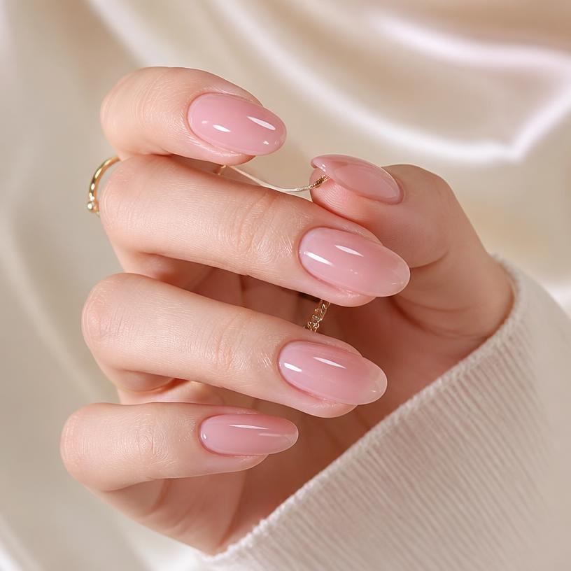 Ongles roses brillants